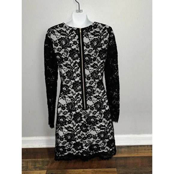 Theory Black Lace Dress Size 4 - Picture 4 of 6